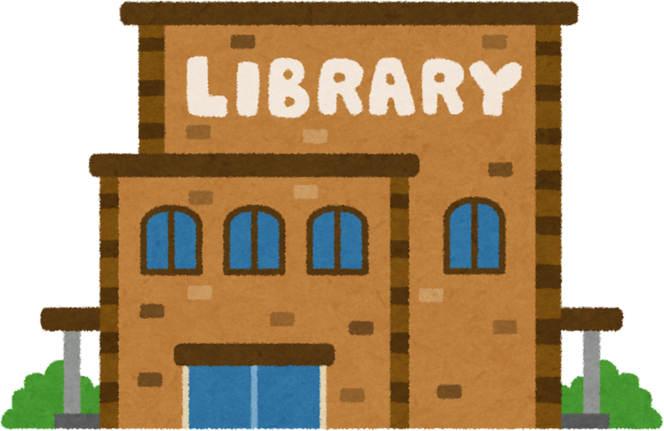 Illustration of a Brick Library Building